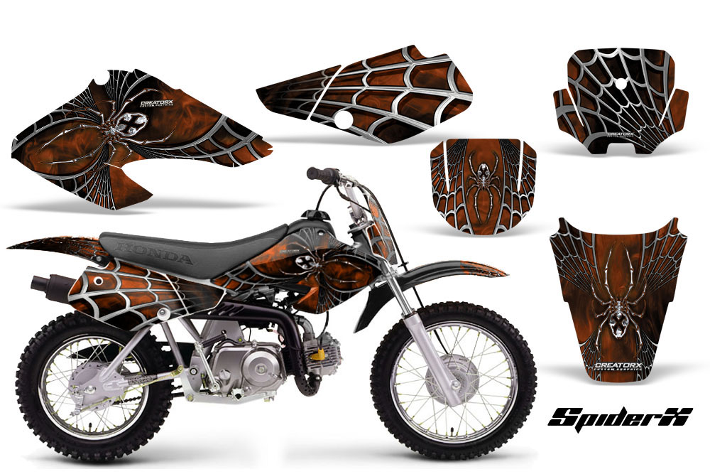 Honda XR70 Graphics Kit SpiderX Orange Black